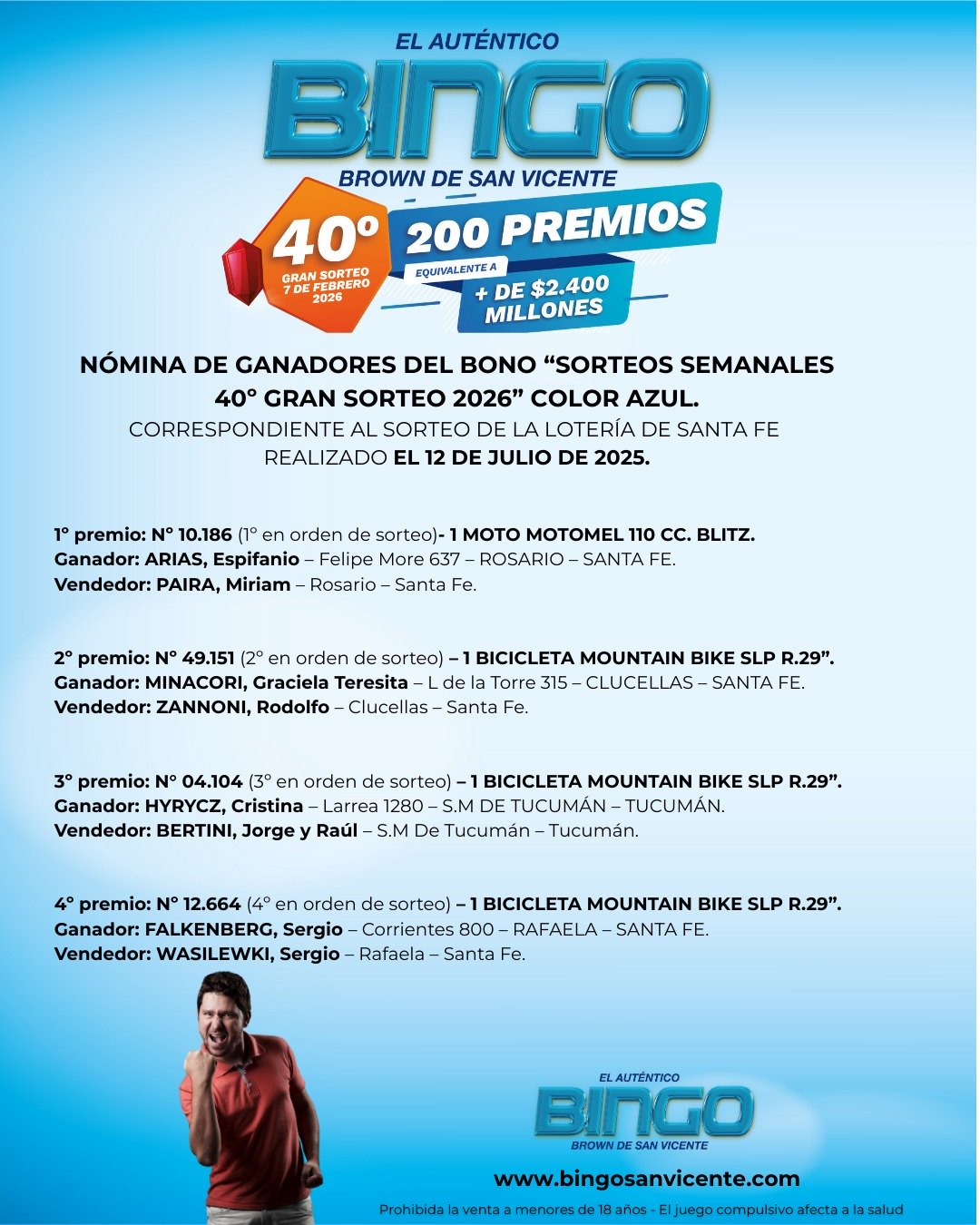 Ganadores 12 de Julio