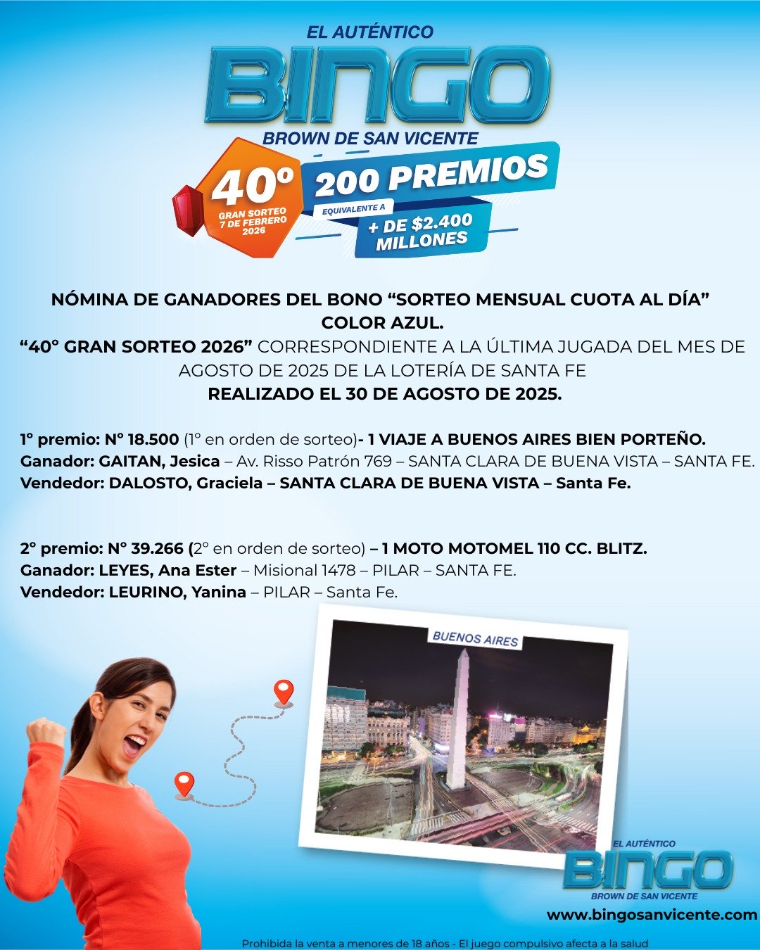 Ganadores 28 de agosto de 2025