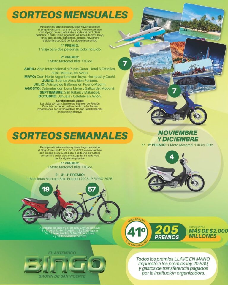 Premio de los sorteos semanales 4