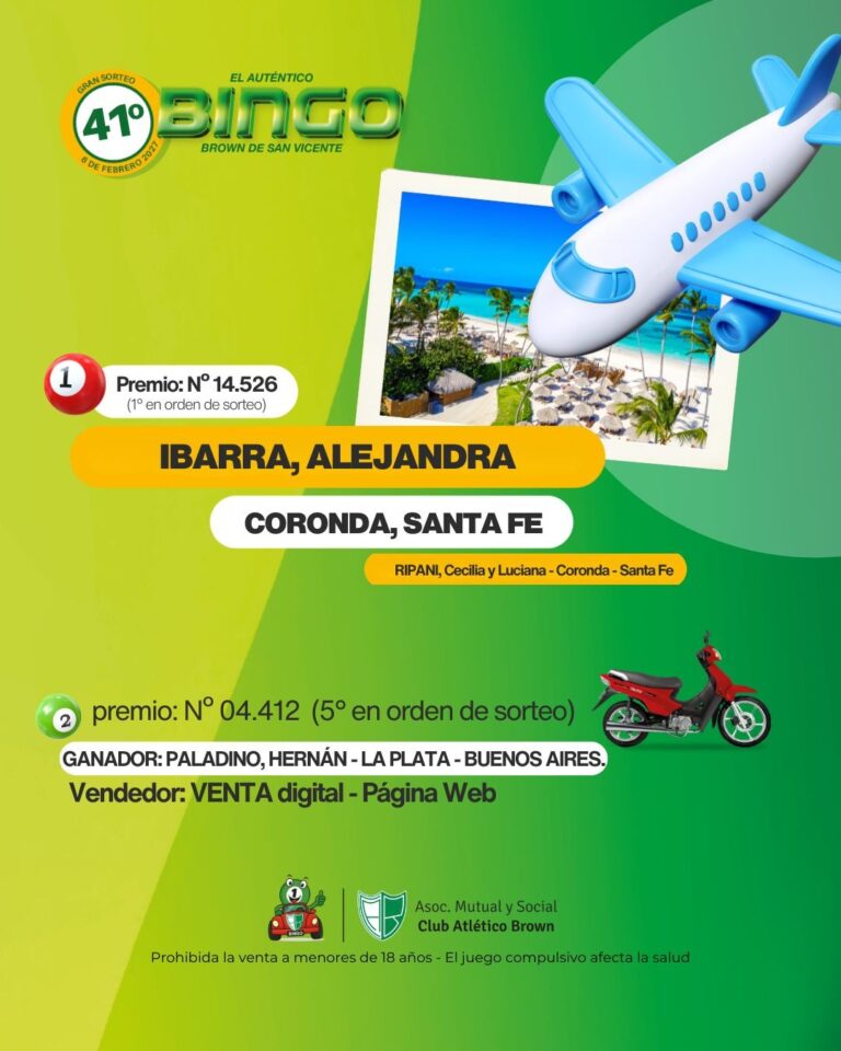 Nómina de ganadores de un sorteo
