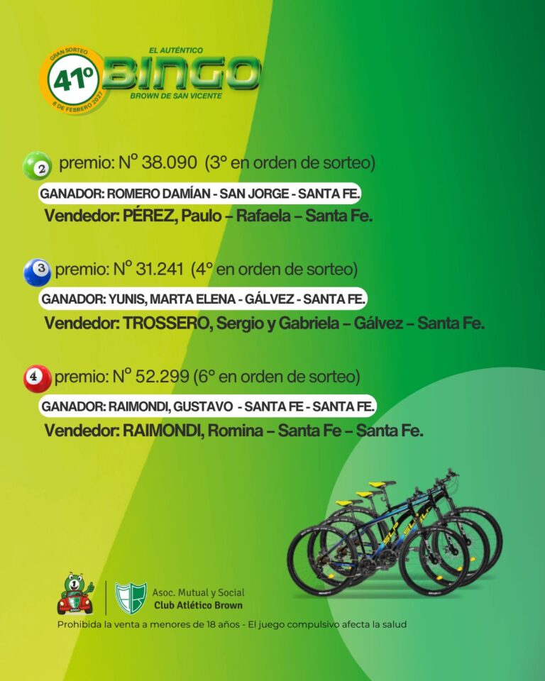 Nómina de ganadores de un sorteo