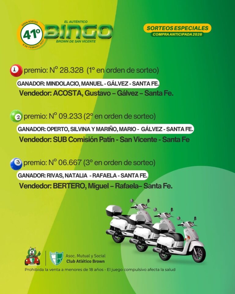 Nómina de ganadores de un sorteo