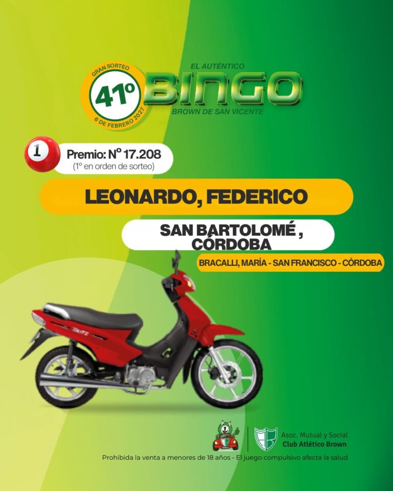 Nómina de ganadores de un sorteo