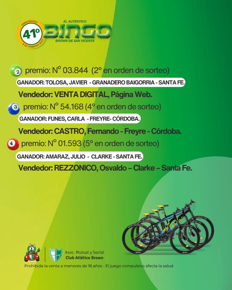 Nómina de ganadores de un sorteo