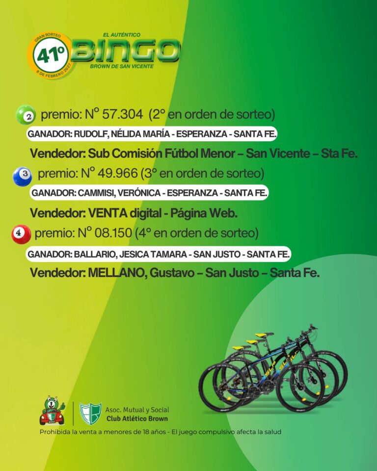 Nómina de ganadores de un sorteo