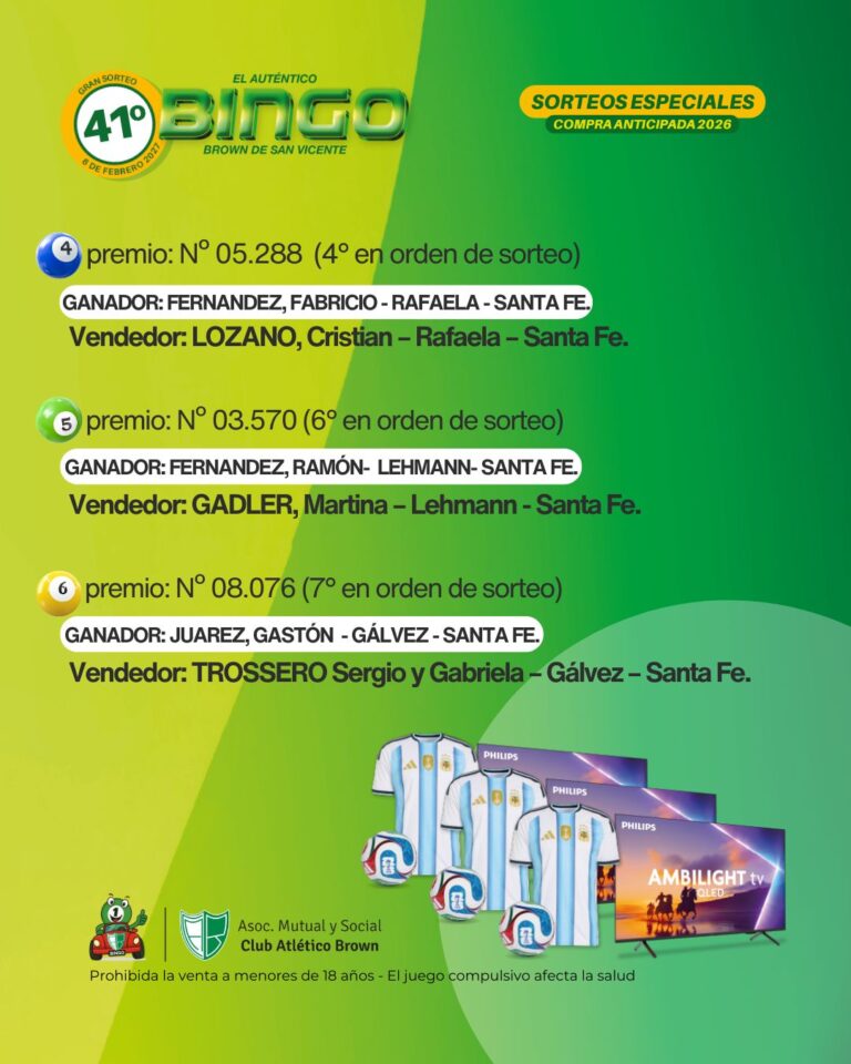 Nómina de ganadores de un sorteo