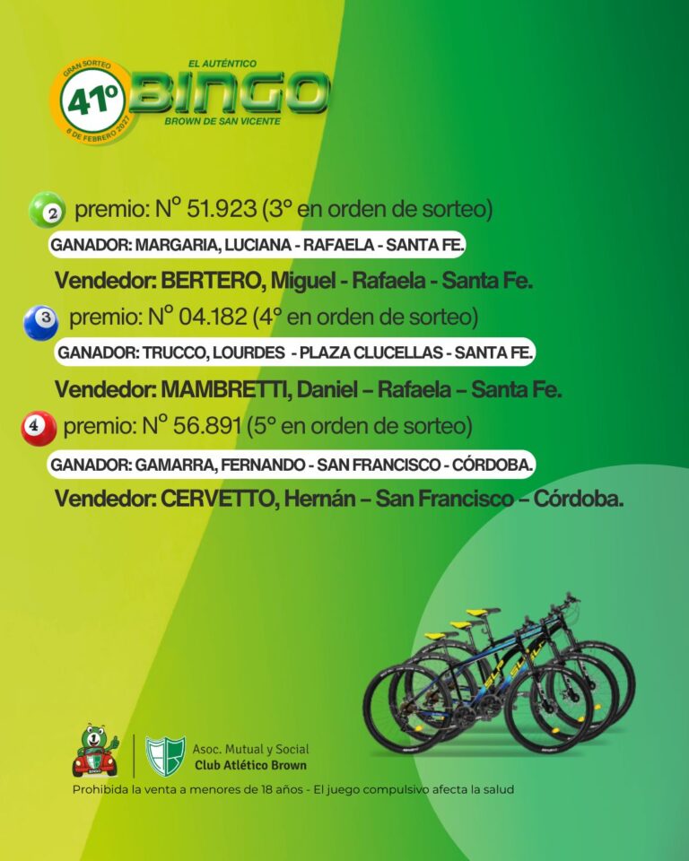 Nómina de ganadores de un sorteo