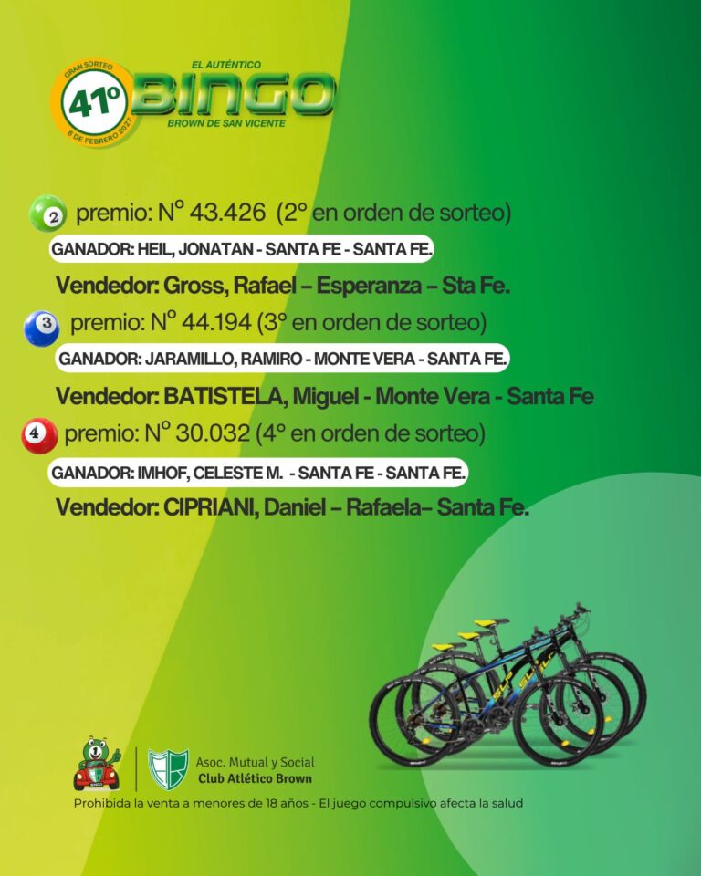 Nómina de ganadores de un sorteo