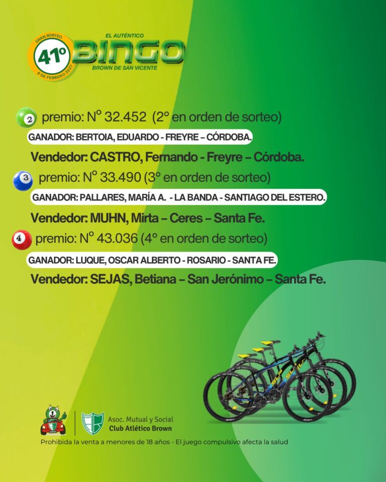 Nómina de ganadores de un sorteo