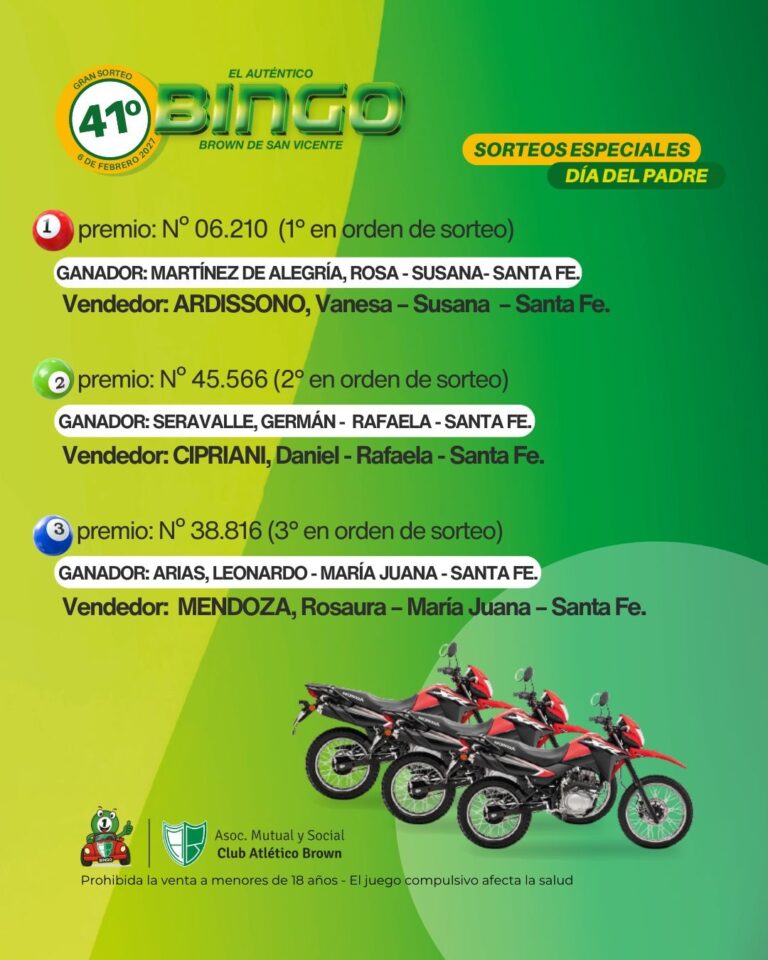 Nómina de ganadores de un sorteo