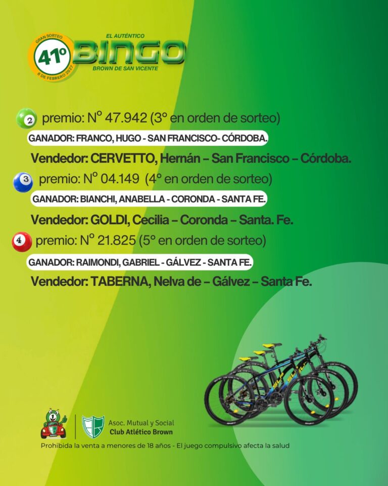 Nómina de ganadores de un sorteo