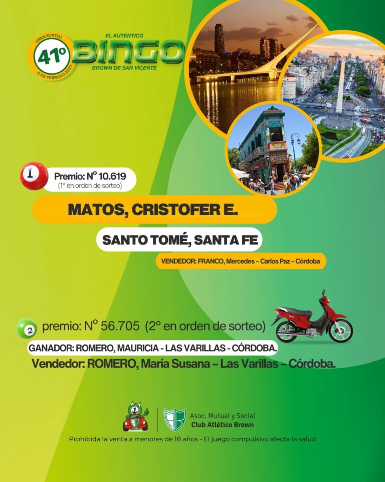 Nómina de ganadores de un sorteo