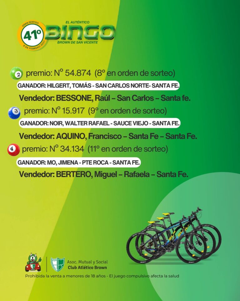 Nómina de ganadores de un sorteo