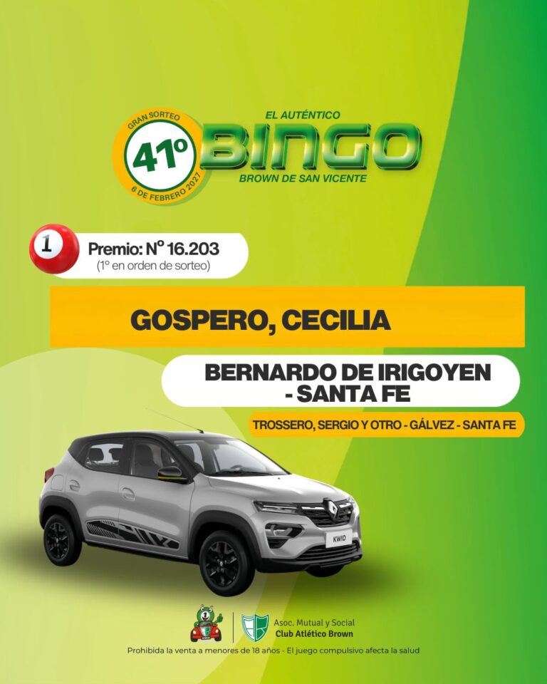 Nómina de ganadores de un sorteo