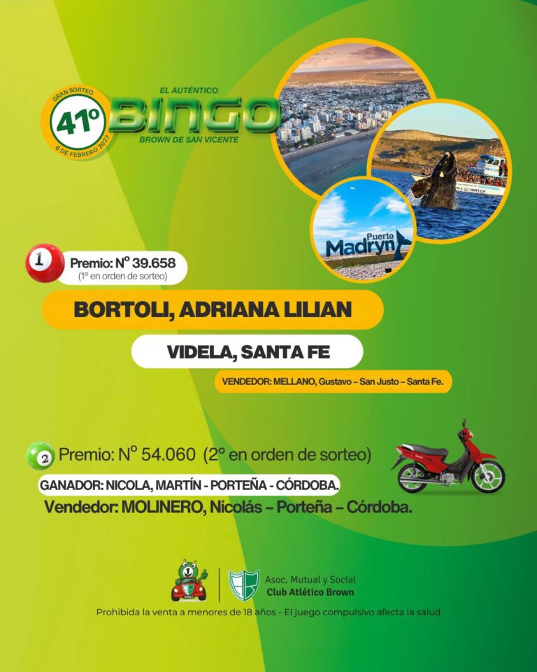 Nómina de ganadores de un sorteo