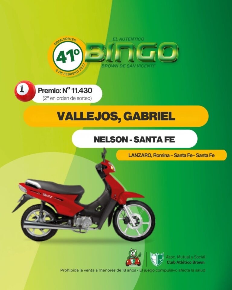 Nómina de ganadores de un sorteo