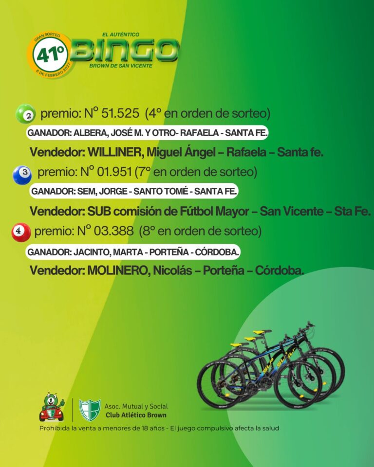 Nómina de ganadores de un sorteo