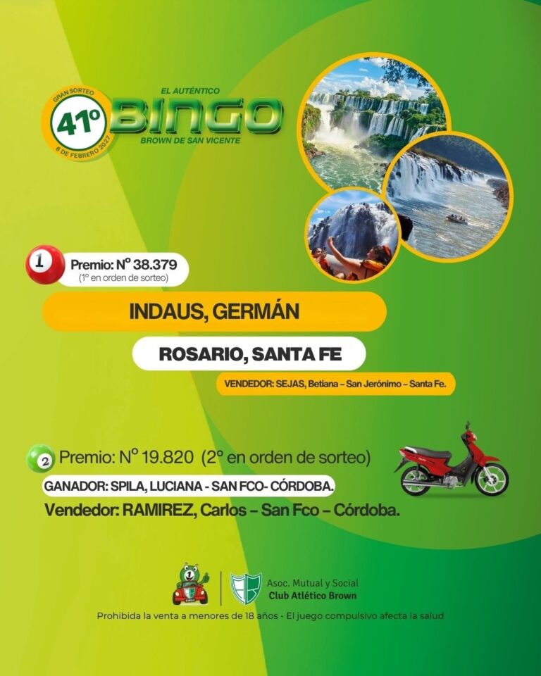 Nómina de ganadores de un sorteo