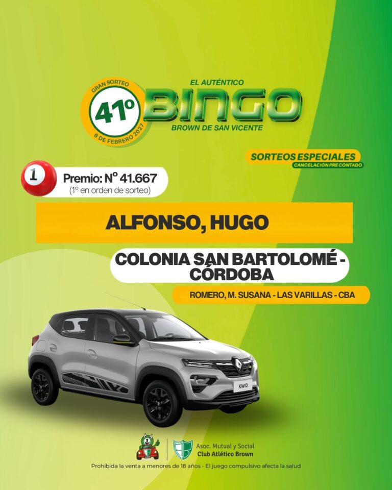 Nómina de ganadores de un sorteo