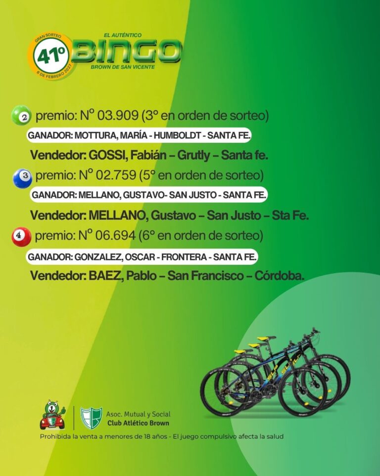 Nómina de ganadores de un sorteo